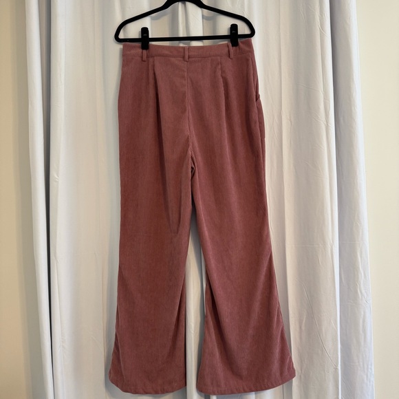 Cider Mauve Corduroy Wide Leg High Rise Pants Retro 70s Style Size Large - Picture 3 of 7